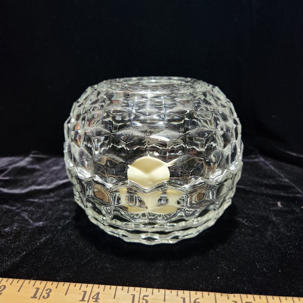 VTG Homco Clear Glass Fairy Lamp 2 Piece 4.5"